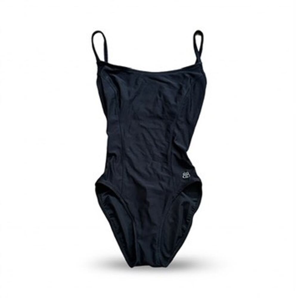 Vintage 80s Bill Blass Swimsuit, Rare Classic High Cut, Black